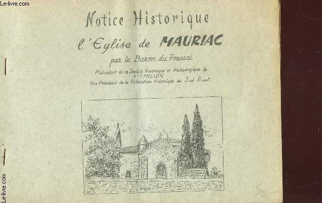 NOTICE HISTORIQUE : L'EGLISE DE MAIRIAC.