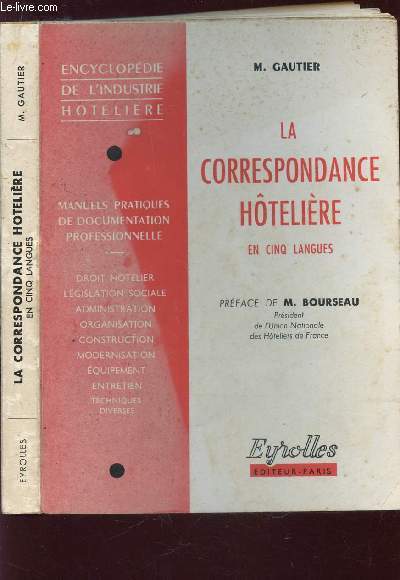 LA CORRESPONDANCE HOTELLIERE - EN CINQ LANGUES / COLLECTION 