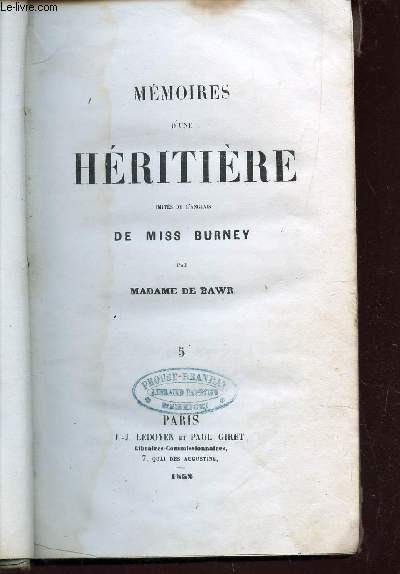 MEMOIRES D'UNE HERITIERE - CECILIA - TOME V.