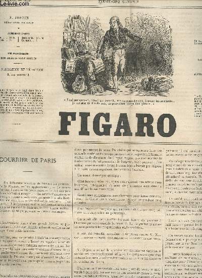 LE FIGARO - 12e ANNEE - 9 AVRIL 1865 / COURRIER DE PARIS - LES HASARDS DE LA PLUME - LA SOCIETE NATAISE - TOURNOI DU FIGARO - LE BANQUET DES GENS DE LETTRES - BOITRE DU JOURNAL - ECHOS DE PARIS - ETC...