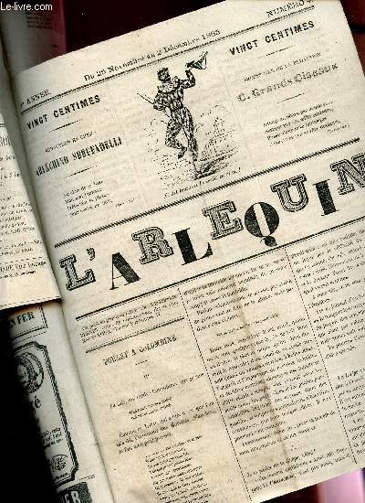 L'ARLEQUIN - 1ere ANNEE - NUMERO 4 - DU 25 NOVEMBRE AU 2 DECEMBRE 1865 / POULET A COLOMBINE - COUPS DE BATTE - ARLEQUINADES - SOUS LE MANTEAU D'ARLEQUIN - ....