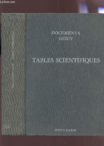 TABLES SCIENTIFIQUES - COLLECTION 