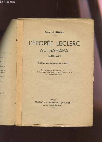 L'EPOPEE LECLERC AU SAHARA - 1940-1943.