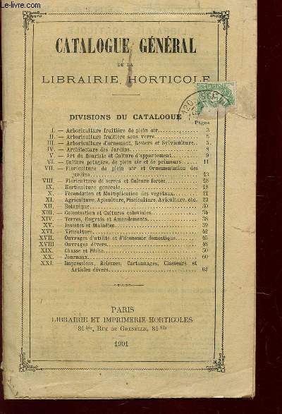 CATALOGUE GENERAL DE LA LIBRAIRIE HORTICOLE.