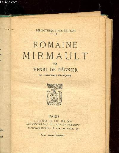 ROMAINE MIRMAULT /