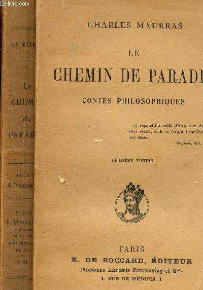 LE CHEMIN DE PARADIS - CONTES PHILOSOPHIQUES / 2e EDITION.