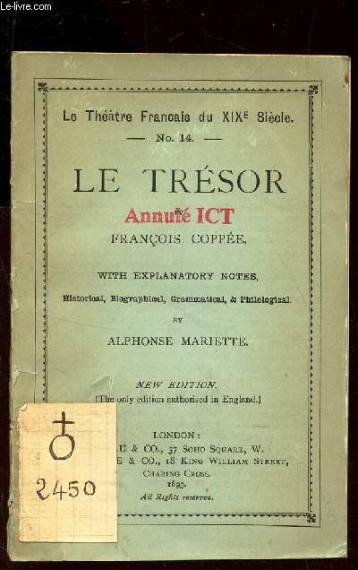 LE TRESOR - with exolanatory notes by Alphonse MARIETTE / NEW EDITION.