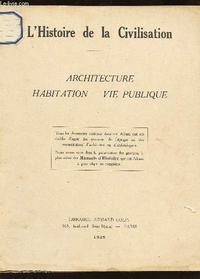 ARCHITECTURE - HABITATION - VIE PUBLIQUE / COLLECTION 