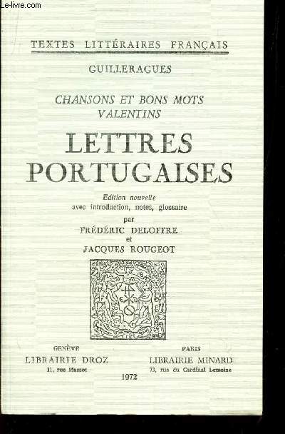 LETTRES PORTUGAISES - CHANSONS ET BONS MOTS VALENTINS / COLLECTION 