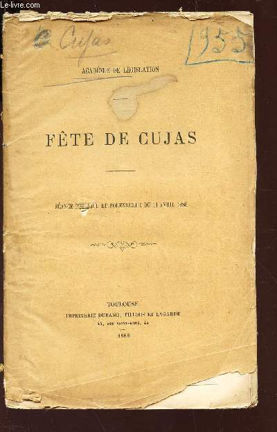 FETE DE CUJAS - SEANCE PUBLIQUE EN SOLENNELLE DU 11 AVRIL 1886