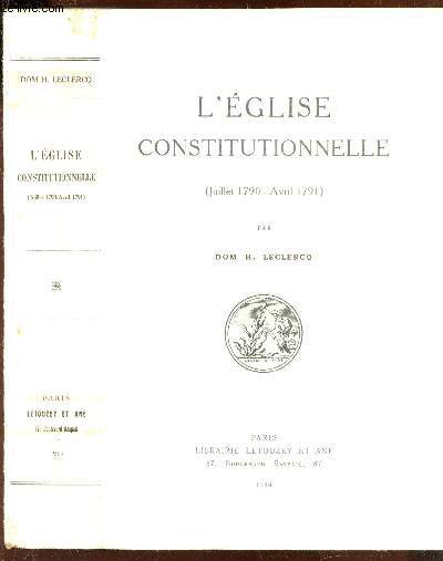 L'EGLISE CONSTITUTIONNELLE (JUILLET-AVRIL 1791)