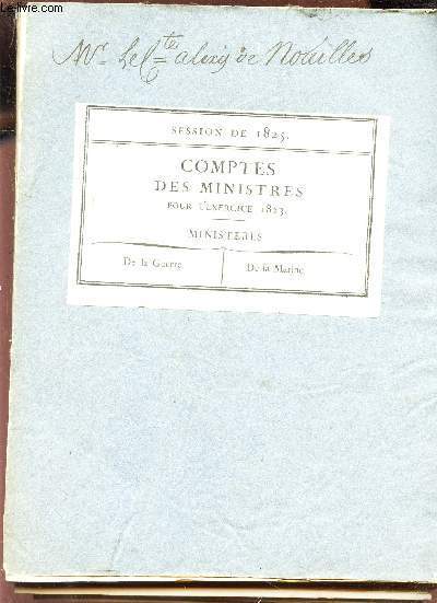 COMPTES DES MINISTRES - POUR L'EXERCICE 1823 -