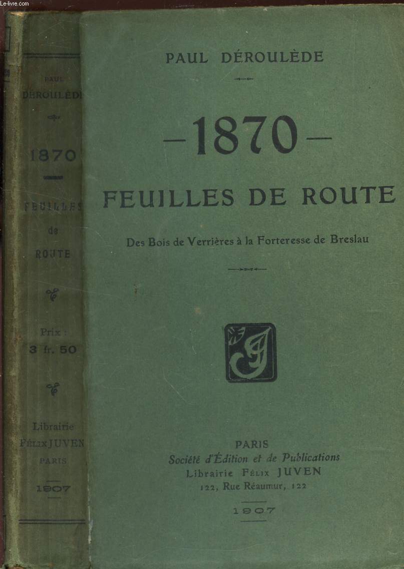 1870 - FEUILLES DE ROUTE