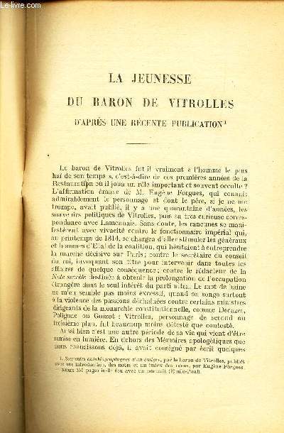 LA JEUNESSE DU BARON DE VITROLLES - D'APRES UNE RECENTE PUBLICATION