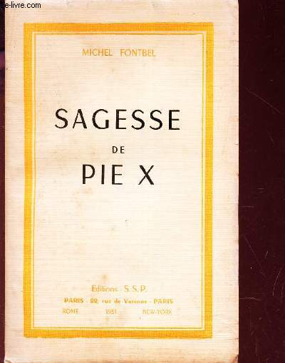 SAGESSE DE PIE X.