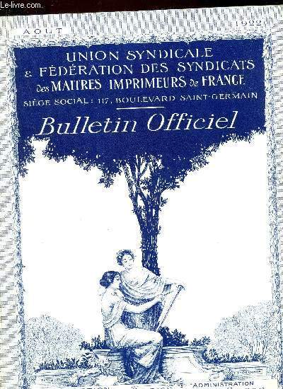 BULLETIN OFFICIEL -N8 AOUT 1922