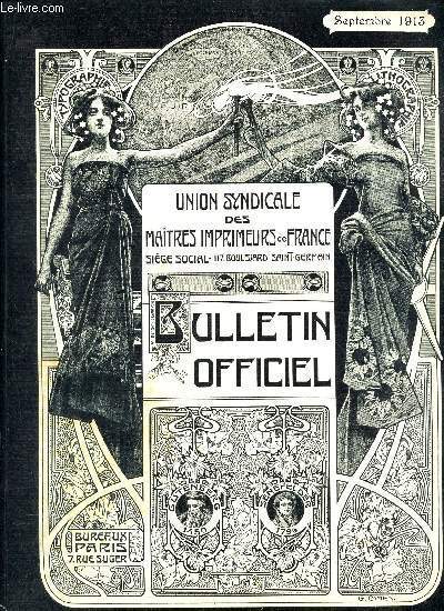 BULLETIN OFFICIEL - N9 - SEPTEMBRE 1913