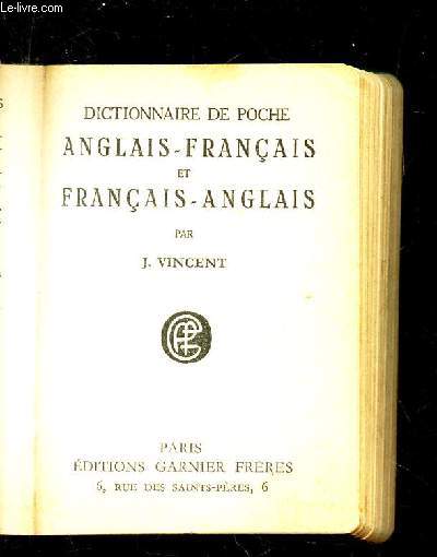 DICTIONNAIRE DE POCHE ANGLAIS-FRANCAIS ET FRANCAIS-ANGLAIS