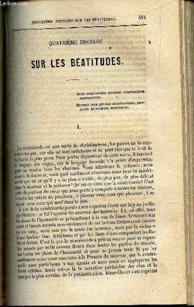 4e discours sur les beatitudes / Extrait du repos du Dimanche par M. Olivier.