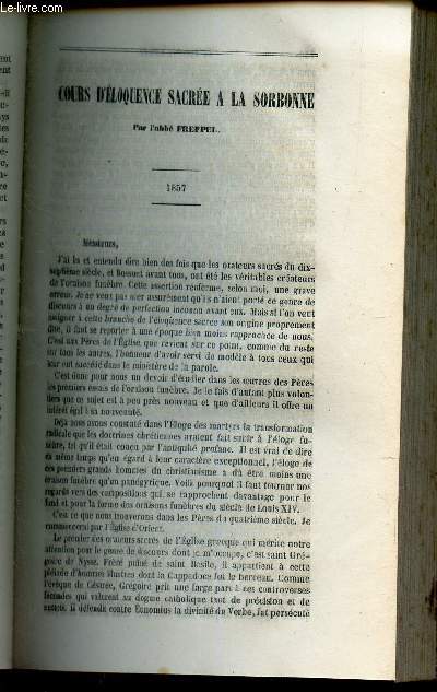Cours d'eloquence sacre a la Sorbonne : 1857 / Necessit de la mortification exterieure - 3e discours / LA passion - retraite de Notre Dame, 1857