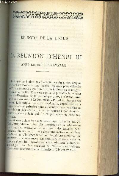 Episode de la ligue - LA REUNION D'HENRI III AVEC LE ROI DE NAVARRE.
