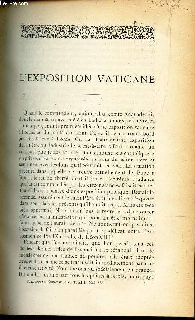 L'EXPOSITION VATICANE