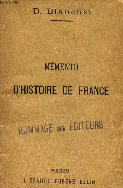 MEMENTO D'HISTOIRE DE FRANCE