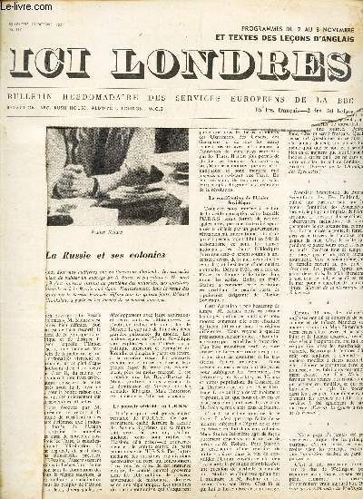 ICI LONDRES - N247 - 23 octobre 1952 / LA RUSSIE ET SES COLONIES 5INCOMPLET).