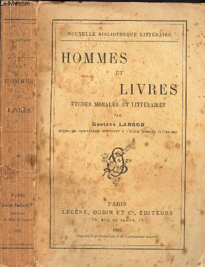 HOMMES ET LIVRES - ETUDES MORALES ET LITTERAIRES.