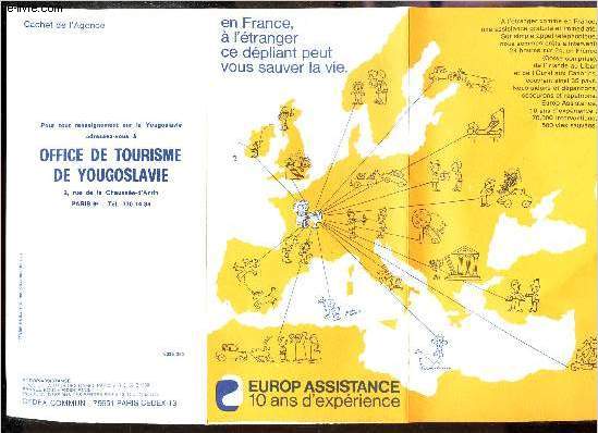 1 DEPLIANT DE : EN FRANCE A L'ETRANGER - EUROPE ASSISTANCE - 10 ANS D'EXPERIENCE.