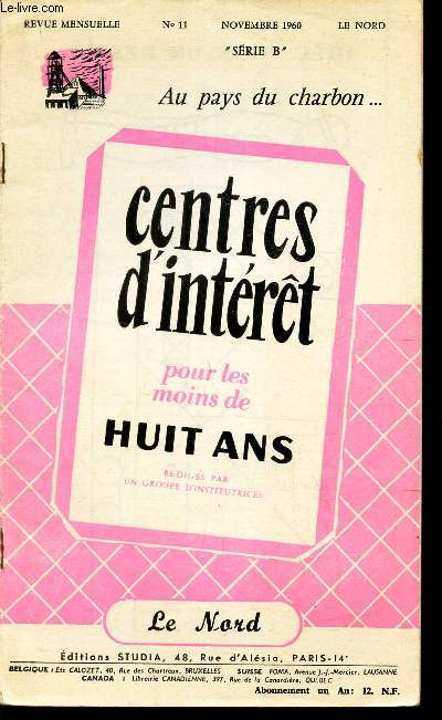 CENTRES D'INTERET - SERIE B - N11 - novembre 1961 / 