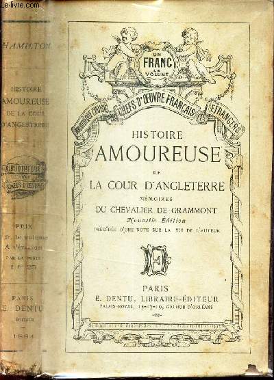 HISTOIRE AMOUREUSE DE LA COUR D'ANGLETERRE - MEMOIRE DU CHEVALIER DE GRAMMONT