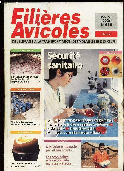 FILIERES AVICOLES - N618 - FEVRIER 2000 / DOSSIER : SECURITE SANITAIRE / 