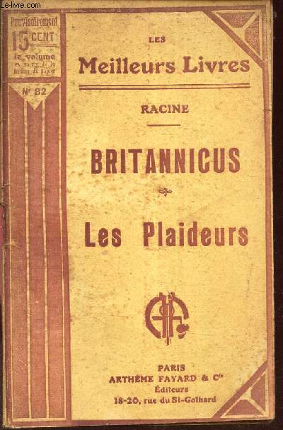 BRITANNICUS - LES PLAIDEURS. / N82 DE LA COLLECTION 