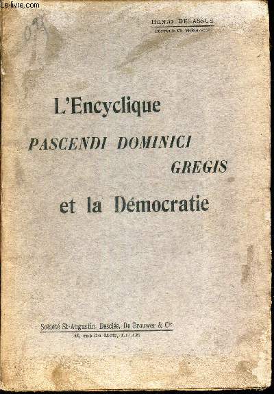 L'ENCYCLIQUE PASCENDI DOMINI GREGIS ET LA DEMOCRATIE