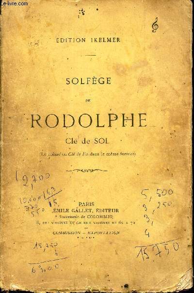 SOLFEGE DE RODOLPHE ( CLE DE SOL)