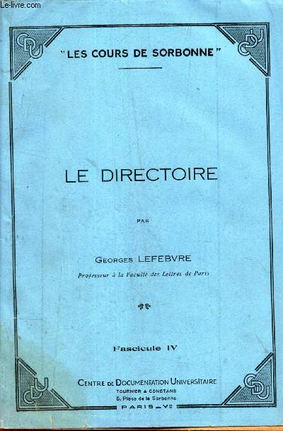 LE DIRECTOIRE. / FASCICULE IV DE 
