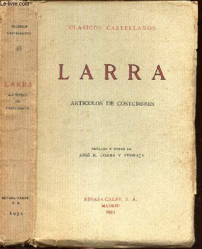 LARRA - ARTICULOS DE COSTUMBRES