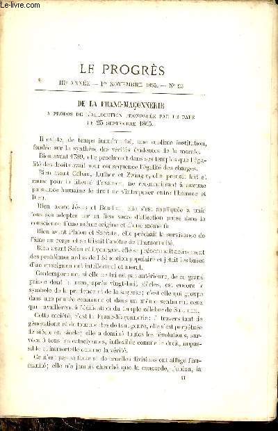 Le progrs revue de Bordeaux annales historiques et archologiques de la Gironde - 3e anne 1er nov. 1865 n93 -