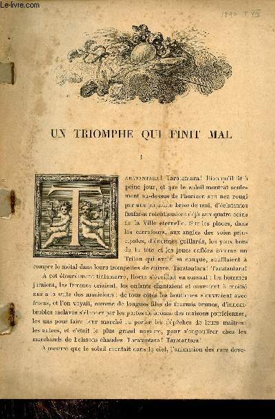Revue Universelle Illustre - Un triomphe qui finit mal par Ch.Normand.
