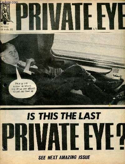 Private Eye - n109 friday 19 feb. 1966 - Is this the last private eye ? - colour section - first with moon pictures triumph gnome by Lunchtime C'Booze - world acclaims private eye scoop - my mistake admits knacker H-Bomb story exaggerated etc.