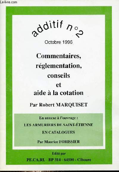 Additif n2 octobre 1996 commentaires, rglementation conseils et aide  la cotation.