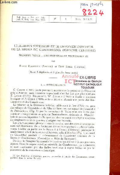 Le silurien superieur et le devonien inferieur de la sierra de guadarrama (Espagne Centrale) - Extrait Bull.Inst.r.sci.nat.belg. 47 1 Brux. 21-7-1971.