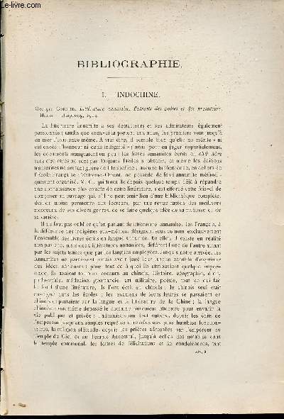 Bibliographie - Extrait du Bulletin de l'Ecole Franaise d'Extrme-Orient 1914.