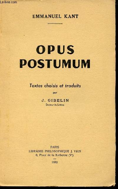 Opus Postumum.