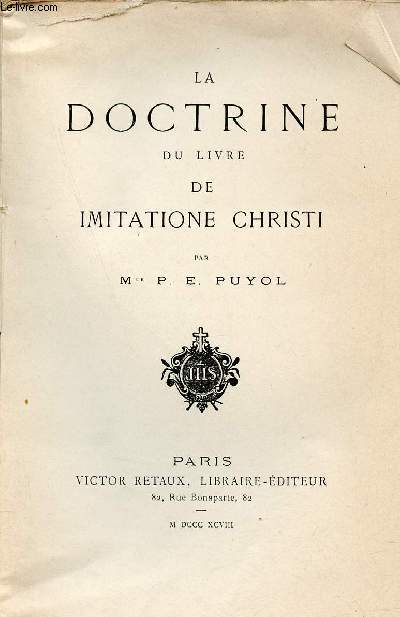 La doctrine du livre de imitatione christi.