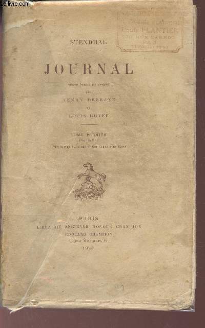 Journal - Tome premier : 1801-1805.