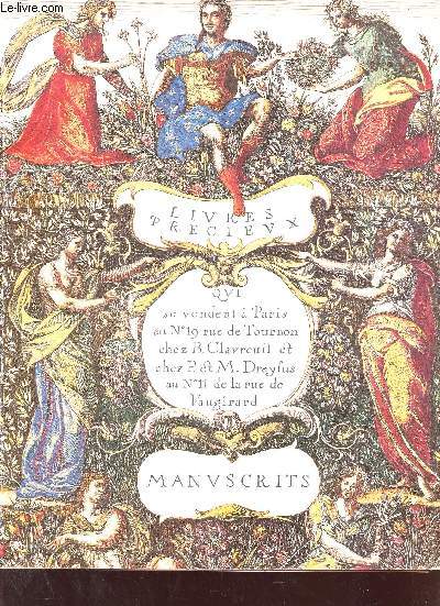 Catalogue Rabel - Manuscrits et Livres prcieux du 15e au 20e sicle - Librairie Thomas-Scheler - Librairie Dreyfus-Valette.