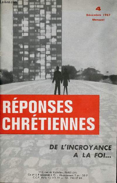 Rponses chrtiennes n4 dcembre 1967 - De l'incroyance  la foi.