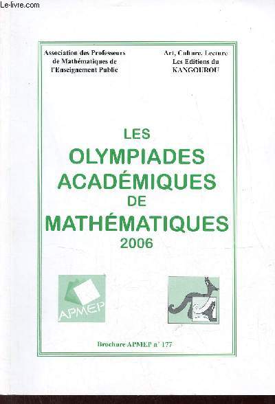 Les Olympiades Acadmiques de Mathmatiques 2006 - Brochure APMEP n177.